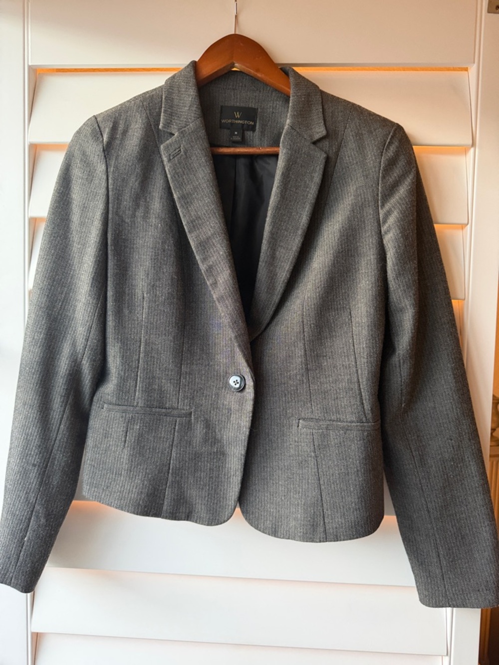 Worthington Women's Charcoal Single-Button Blazer